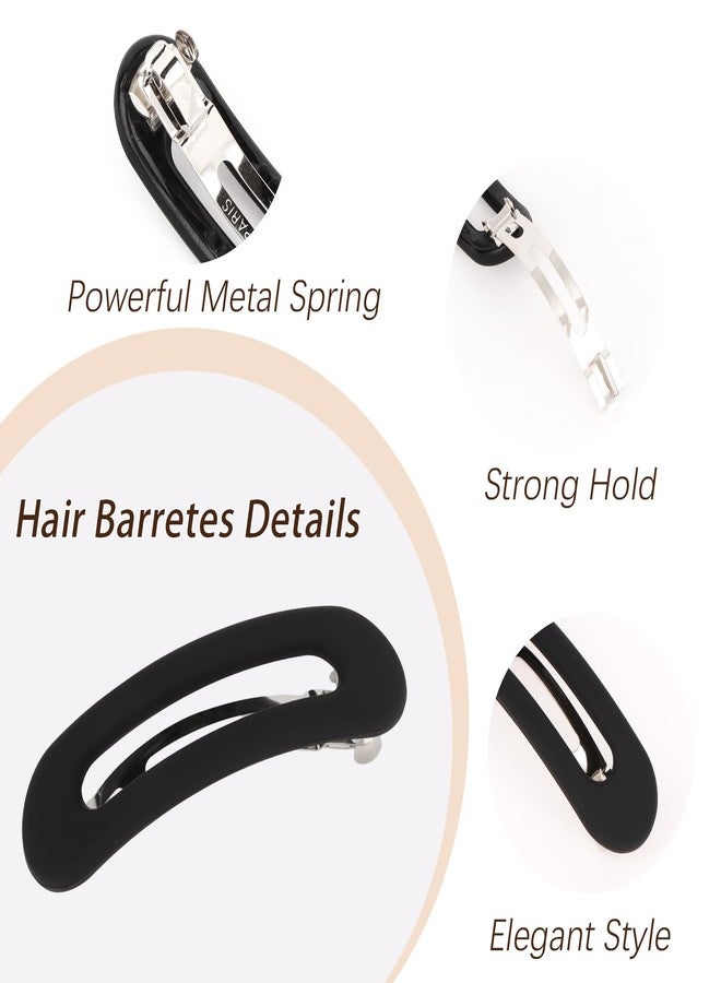 CURASA Flat Hair Barrettes Clips for Women Flat Claw Clips Matte Claw Clips Flat Clips French Hair Barrette Lay Down Flat Hair Accessories for Women Girls - Image 2